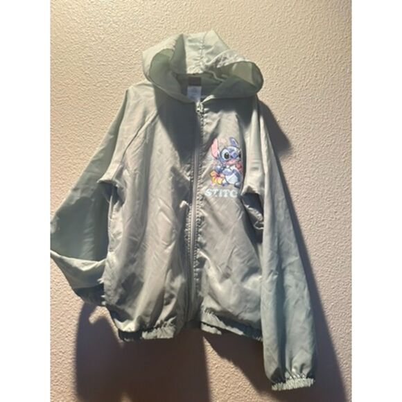 NWOT Disney Stich Mint Color Girl Hooded Windbreaker Style Size 16-XL - Picture 1 of 9